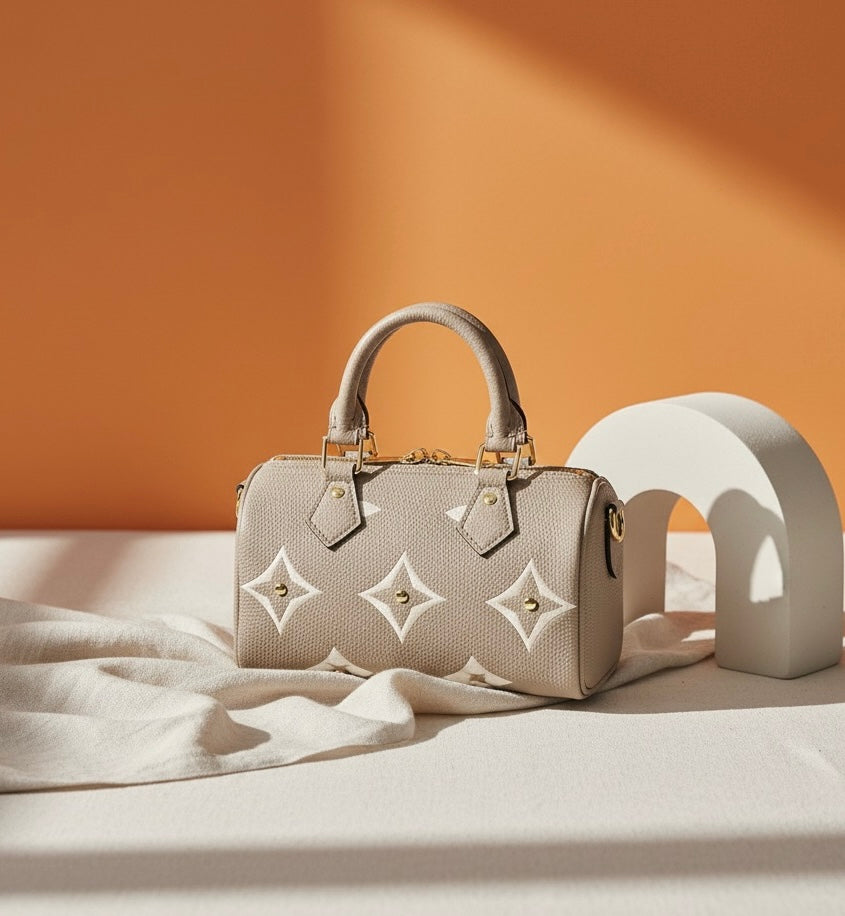 Monogram-Embossed Designer Bag