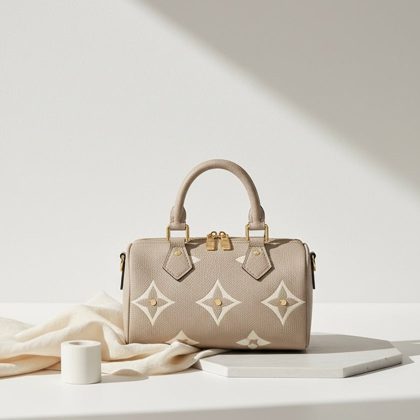 Monogram-Embossed Designer Bag
