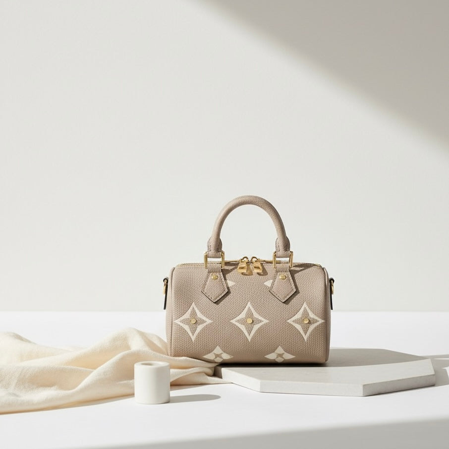 Monogram-Embossed Designer Bag