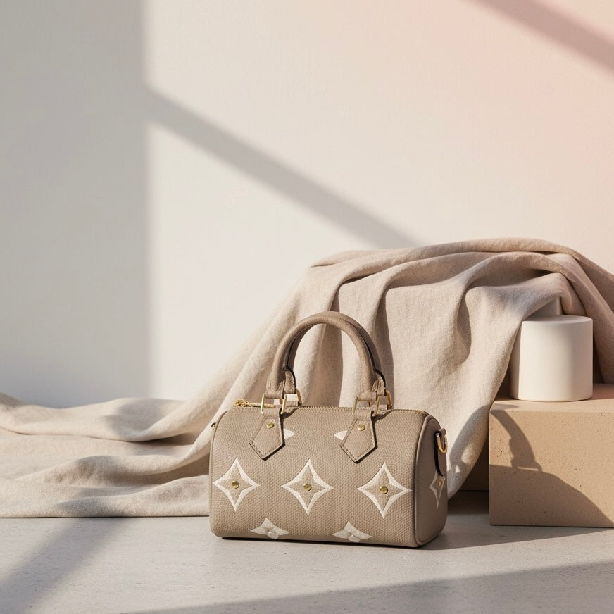 Monogram-Embossed Designer Bag