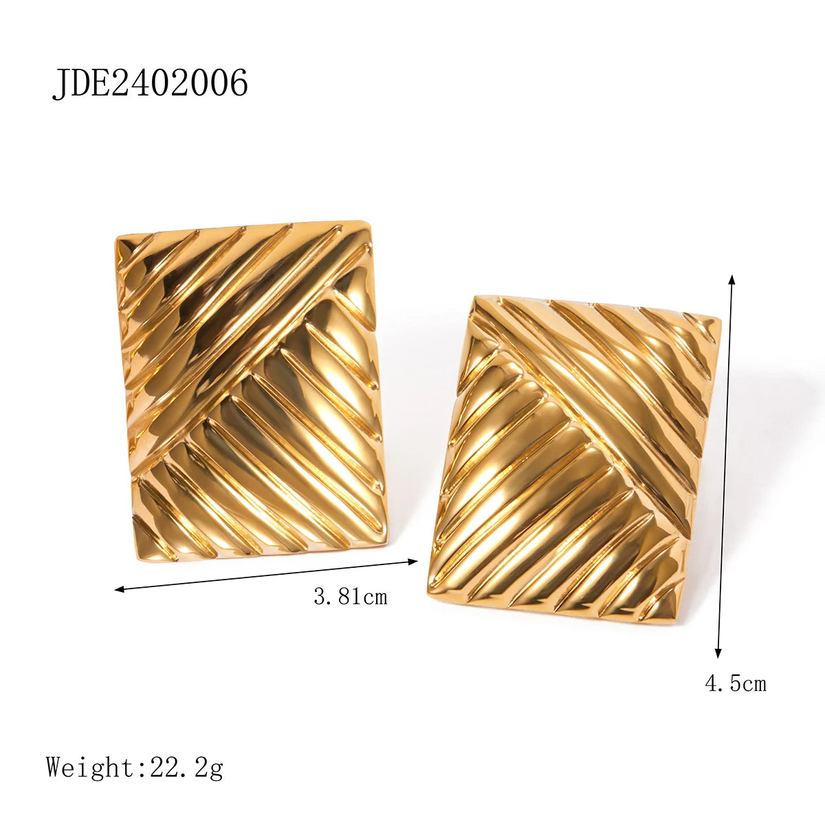 18K Plated 316L Stud Earrings