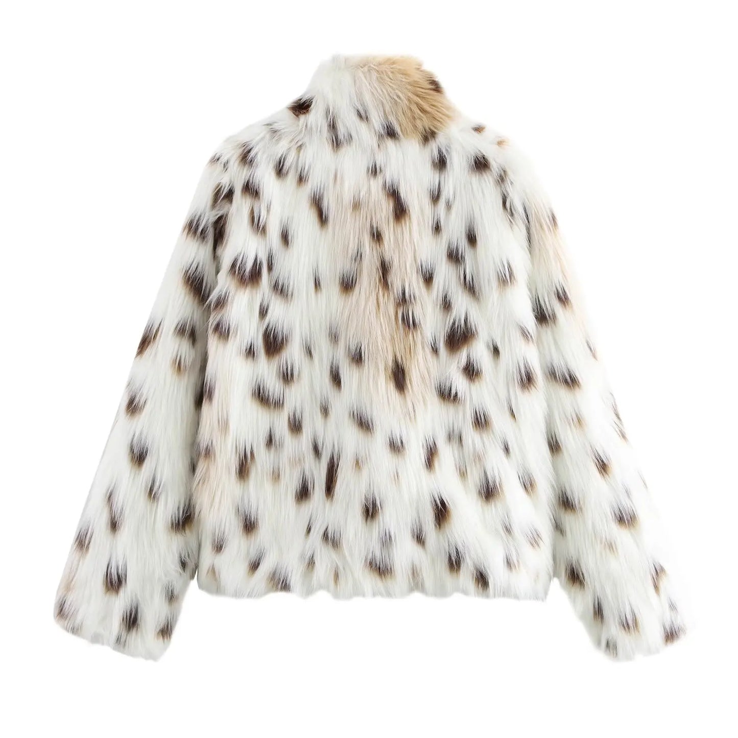 French Design Leopard Print Fur Coat