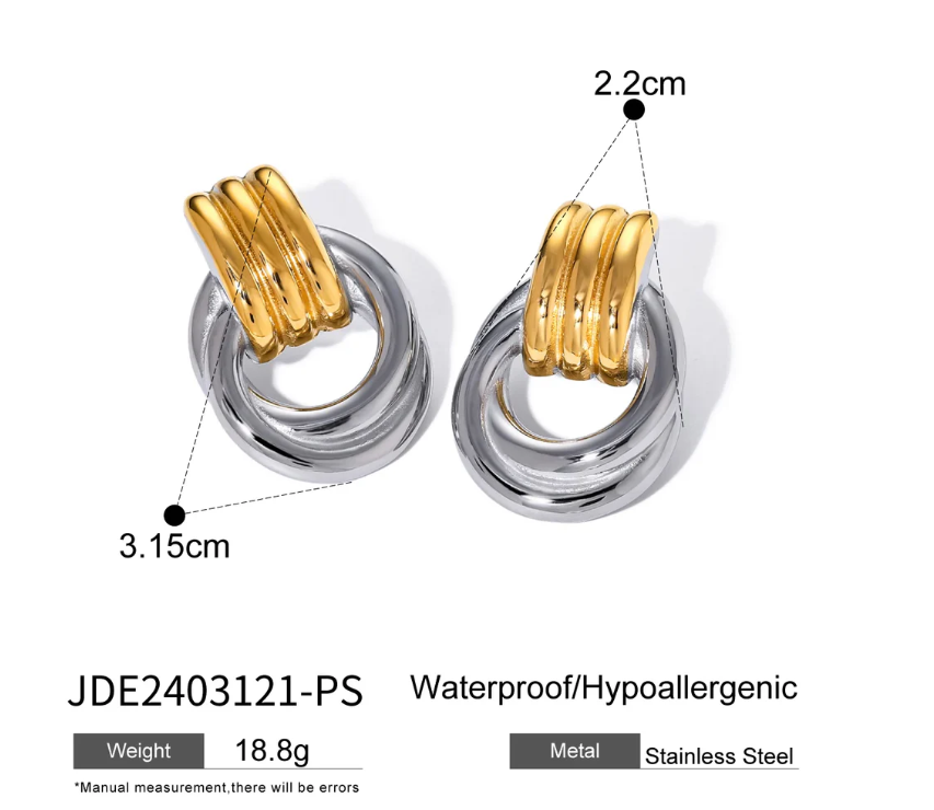 18K Plated 316L Stud Earrings