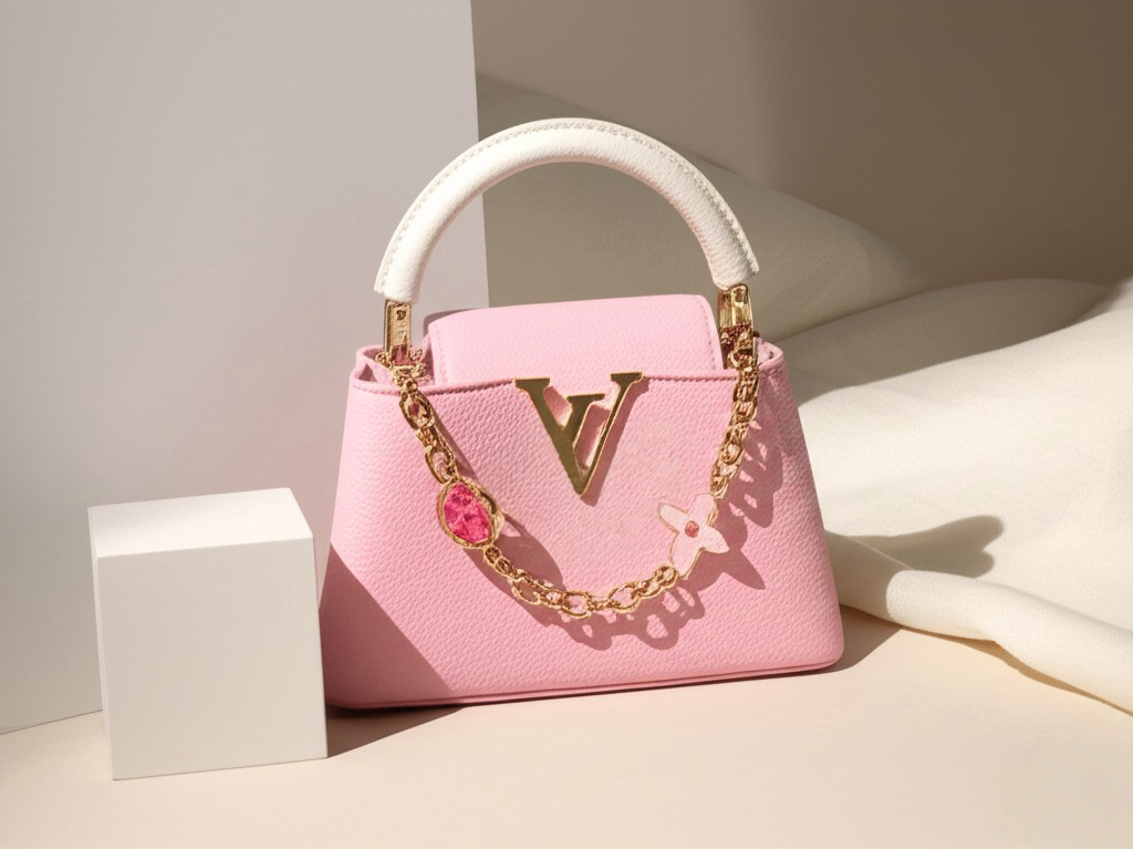 Real Leather Pink Luxury Bag