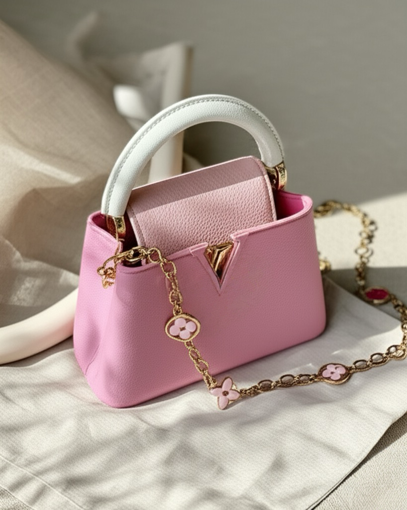Real Leather Pink Luxury Bag