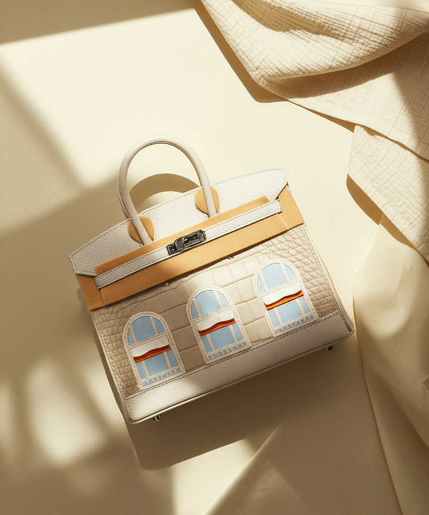 Real Leather Crocodile Patterned 
Maison Élise Signature Bag