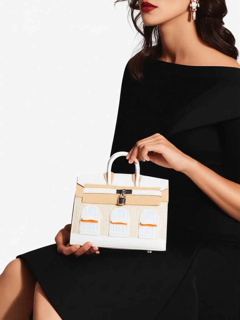 Real Leather Crocodile Patterned 
Maison Élise Signature Bag