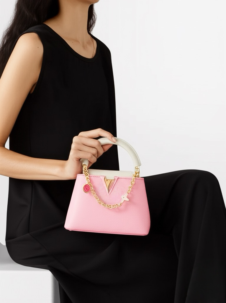 Real Leather Pink Luxury Bag