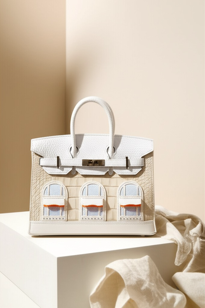 Real Leather Crocodile Patterned 
Maison Élise Signature Bag