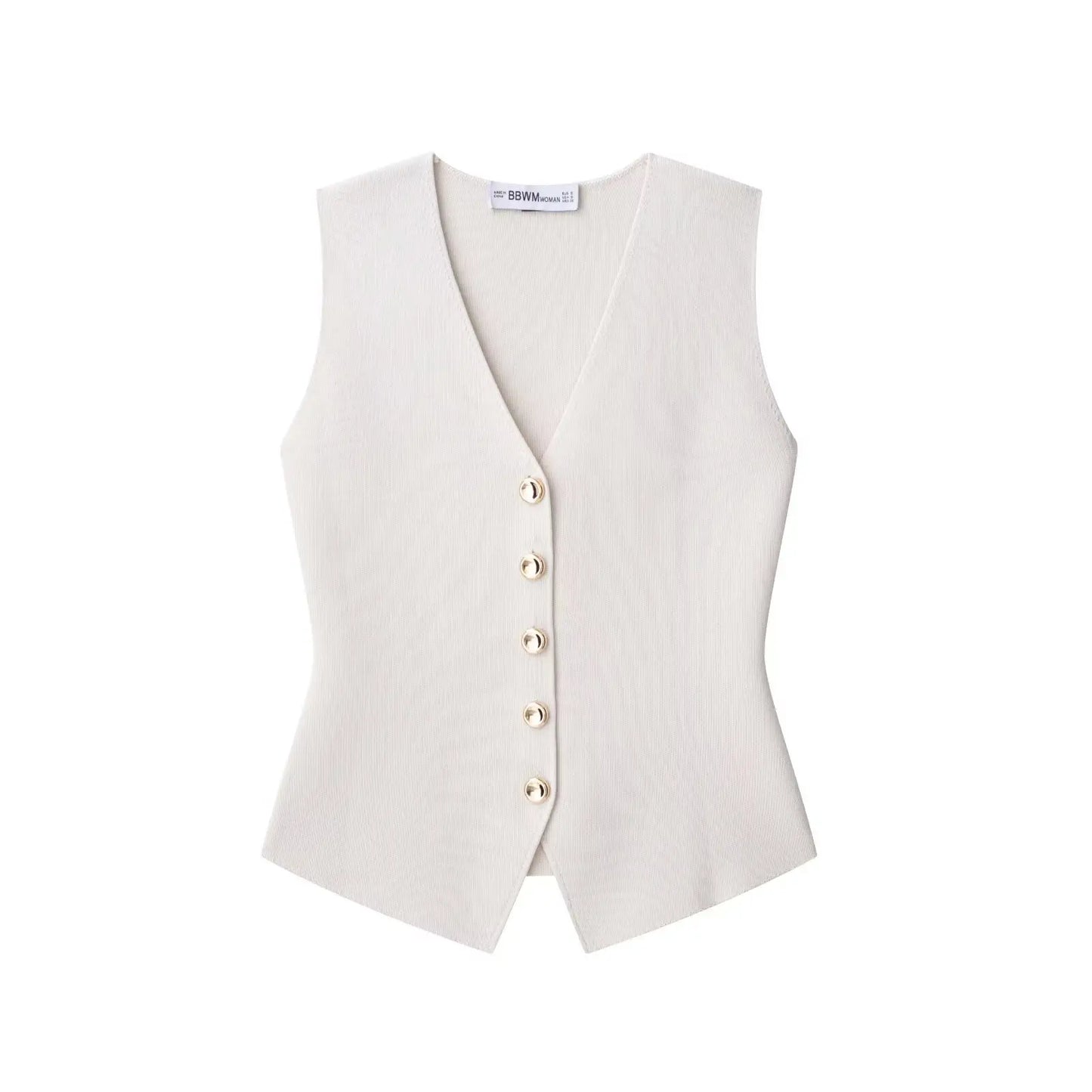 V-Neck Sleeveless Knitted Vest
