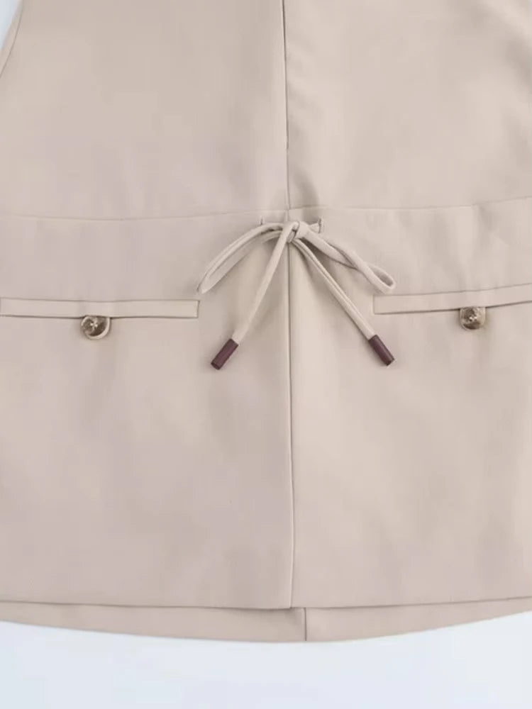 Women's Front Zipper Patchwork Mini Dress