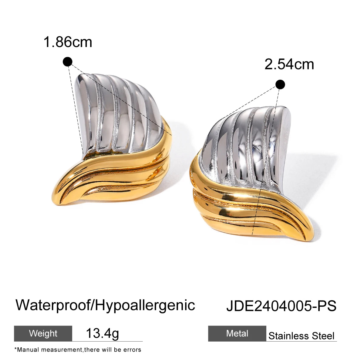18K Plated 316L Stud Earrings