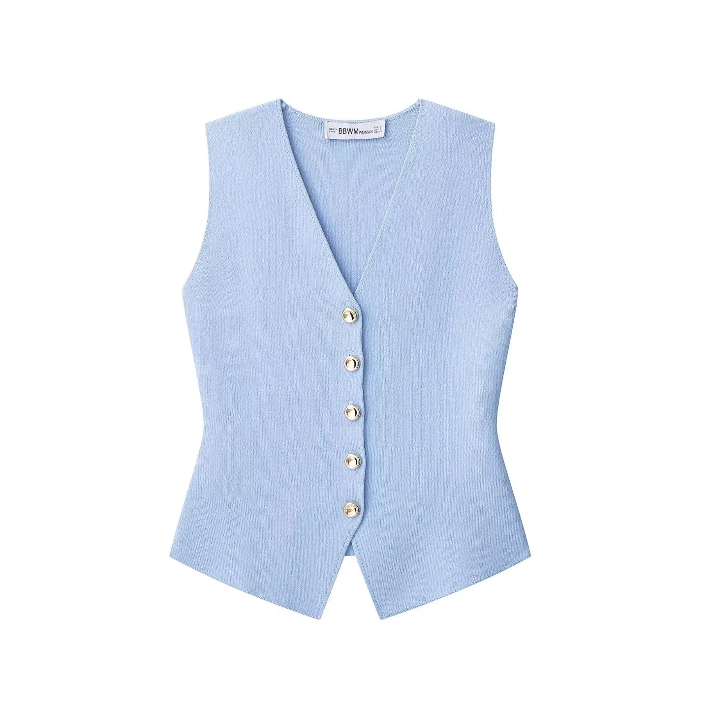 V-Neck Sleeveless Knitted Vest