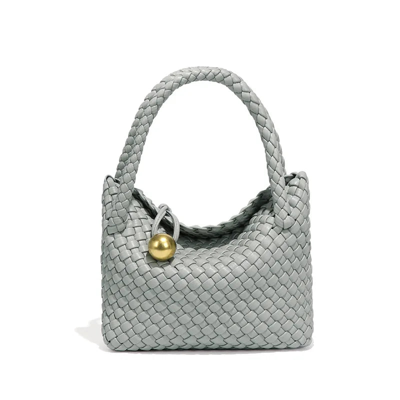 Woven Shoulder Bag Vegan Leather Purse
