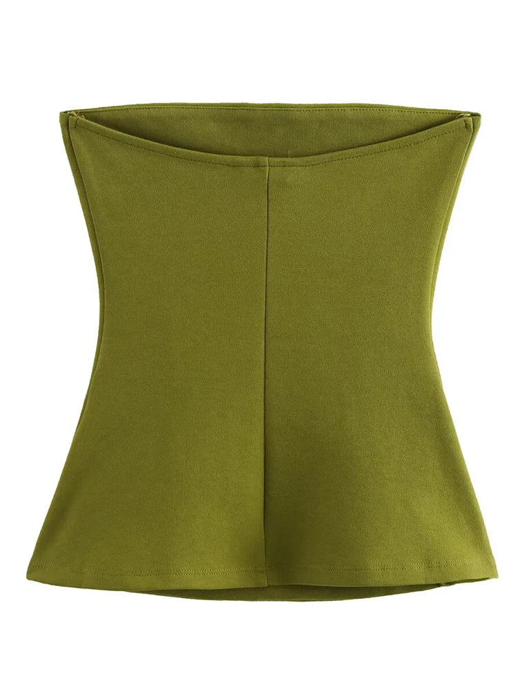 Slim Simple Double-Sided Cloth Chest Wrap Top