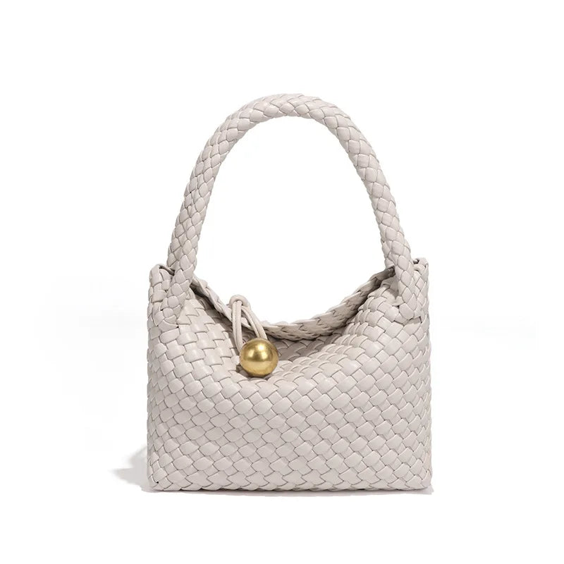 Woven Shoulder Bag Vegan Leather Purse