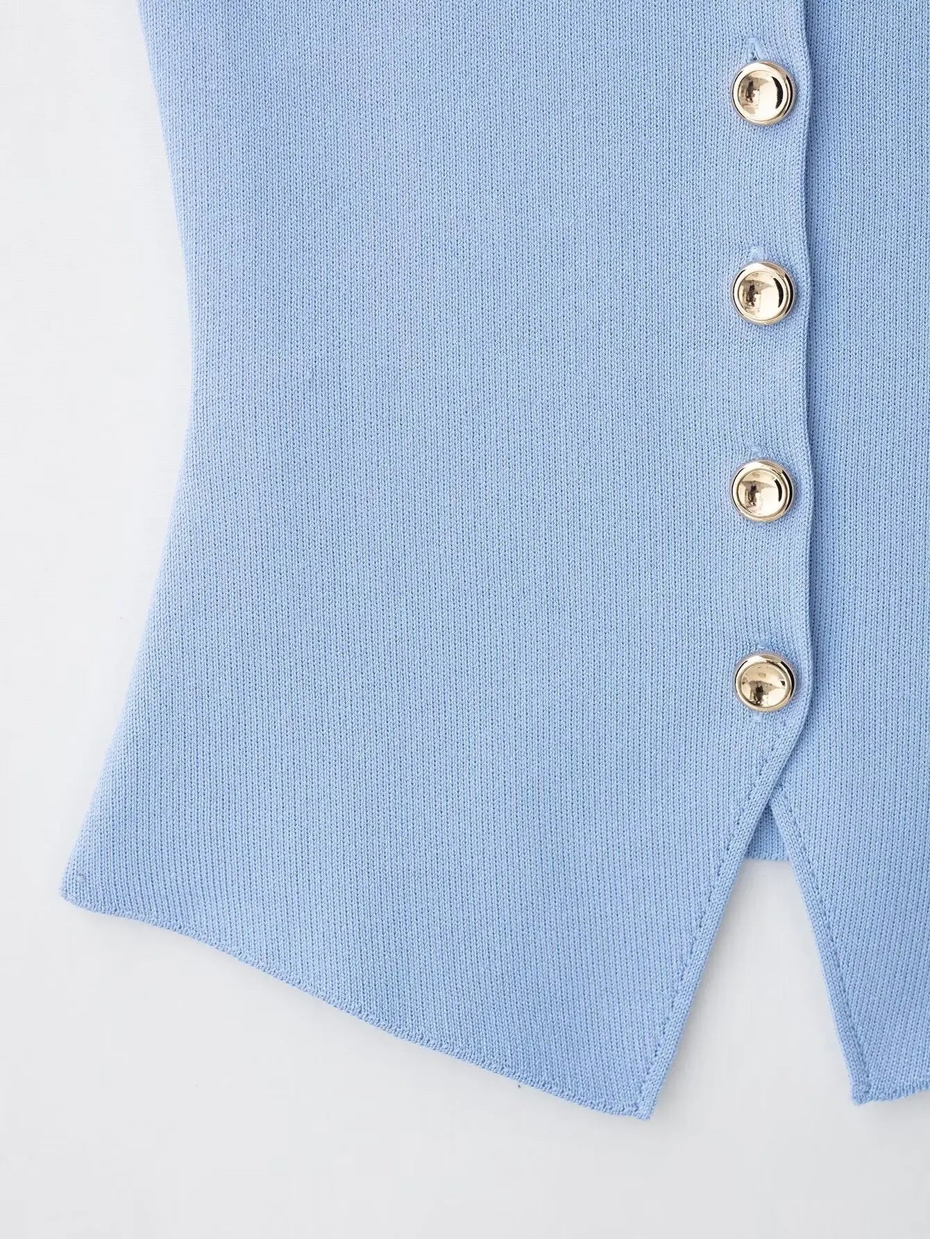 V-Neck Sleeveless Knitted Vest