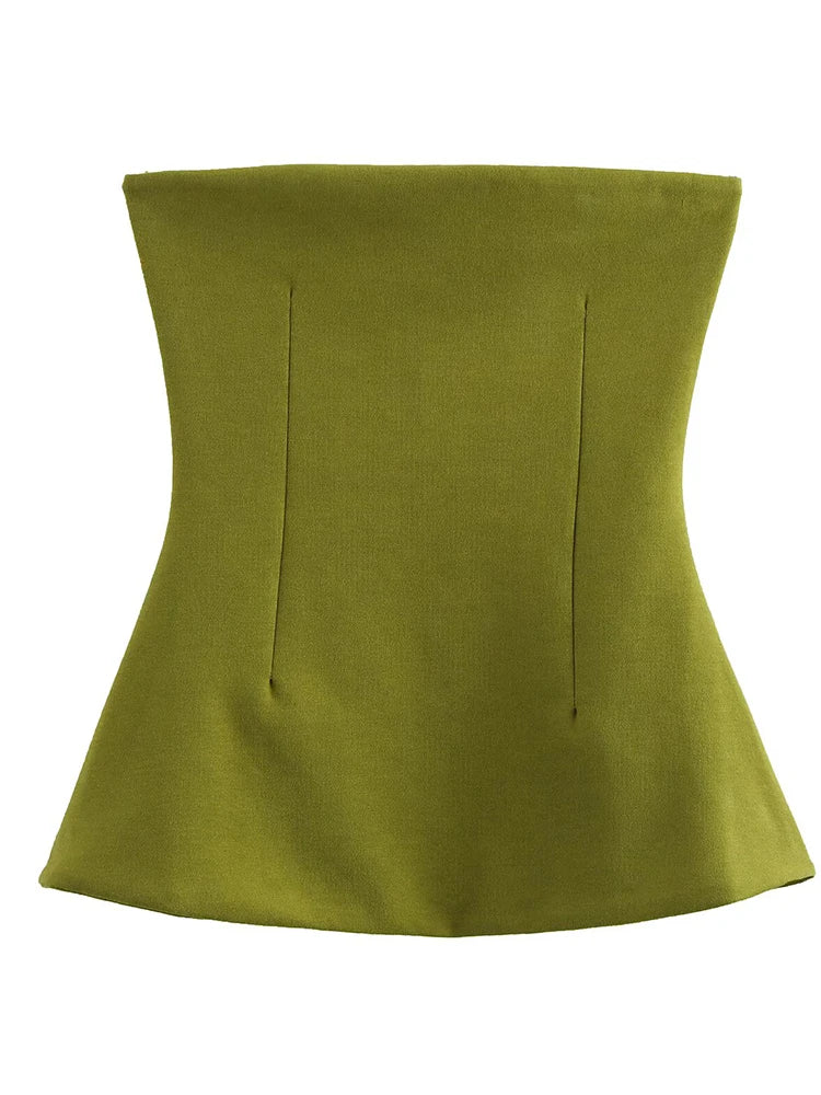 Slim Simple Double-Sided Cloth Chest Wrap Top