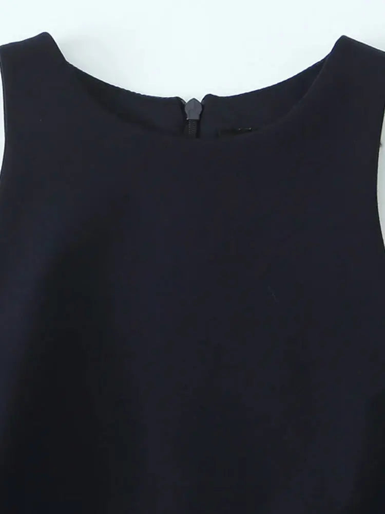 Pleated Mini Dress with Side Loops