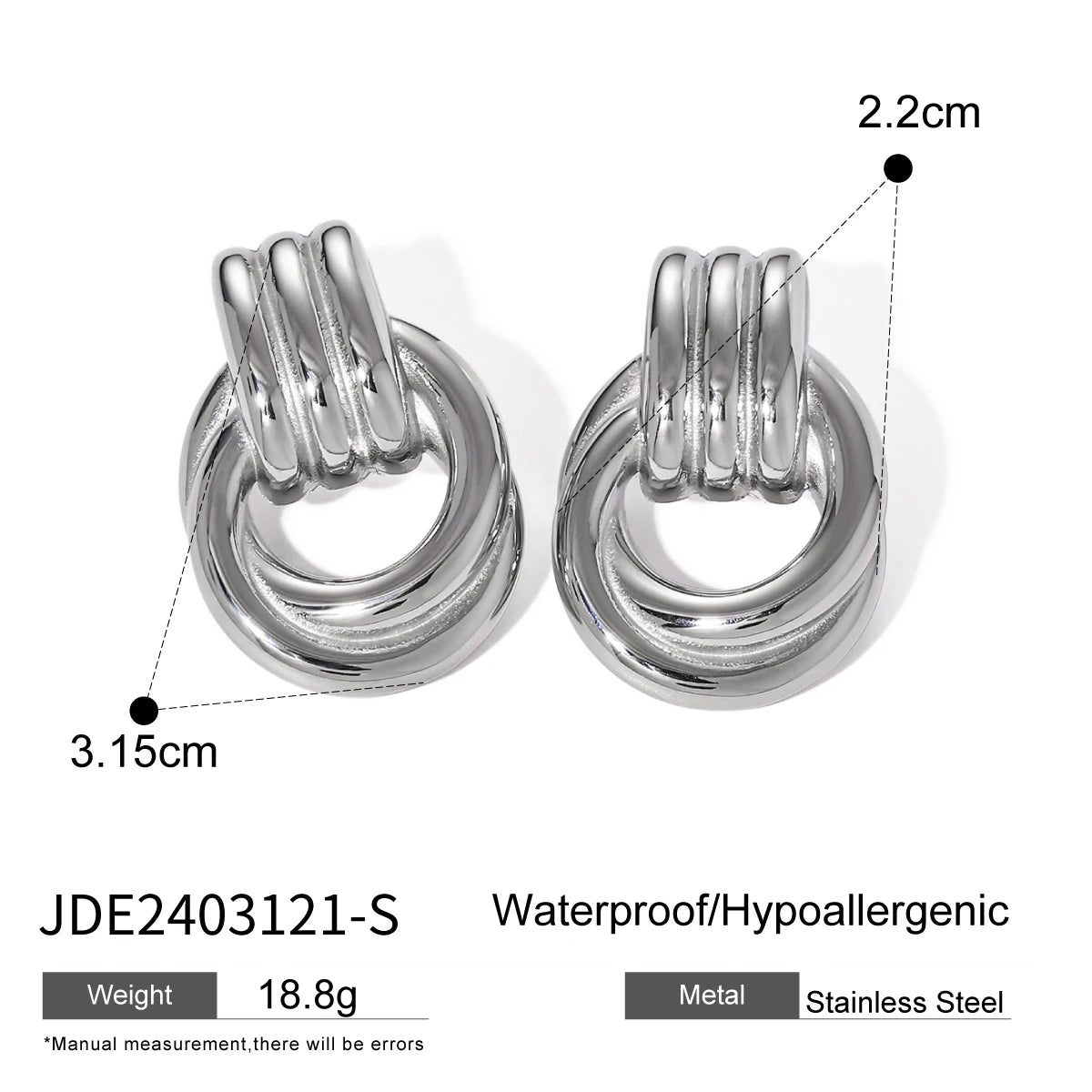 18K Plated 316L Stud Earrings