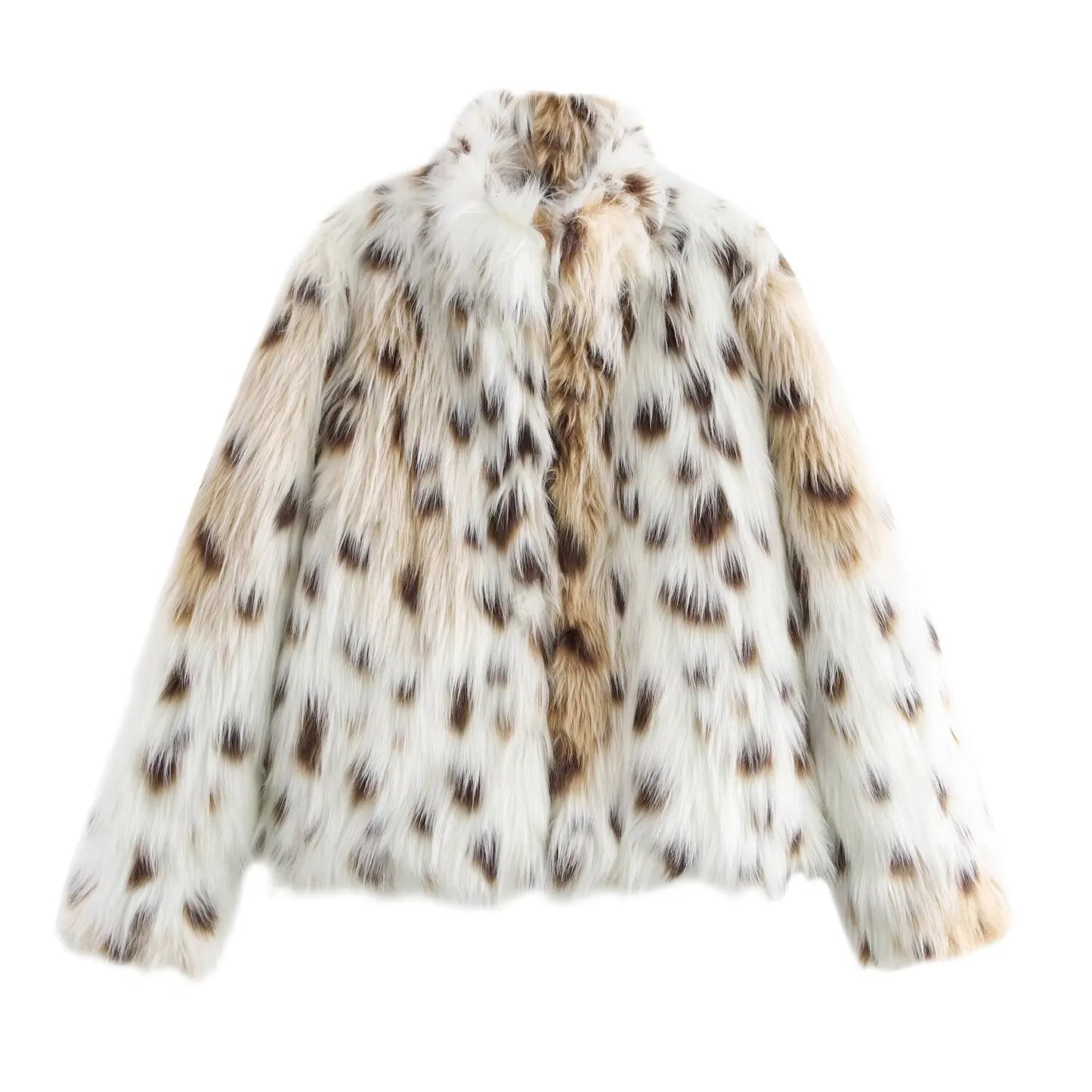 French Design Leopard Print Fur Coat