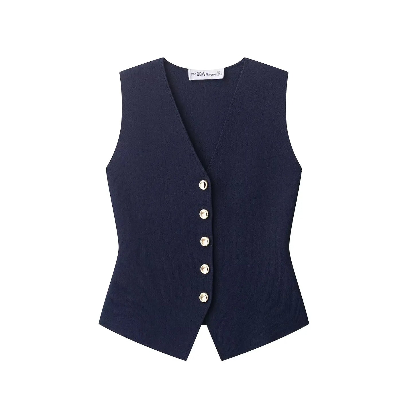 V-Neck Sleeveless Knitted Vest