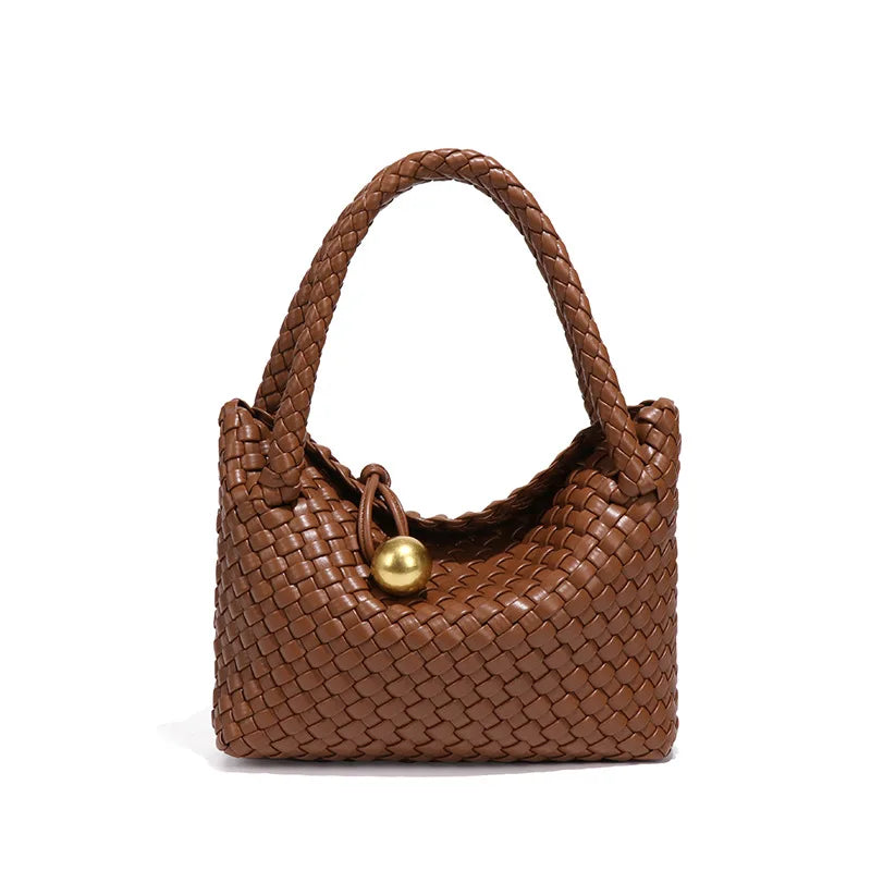 Woven Shoulder Bag Vegan Leather Purse